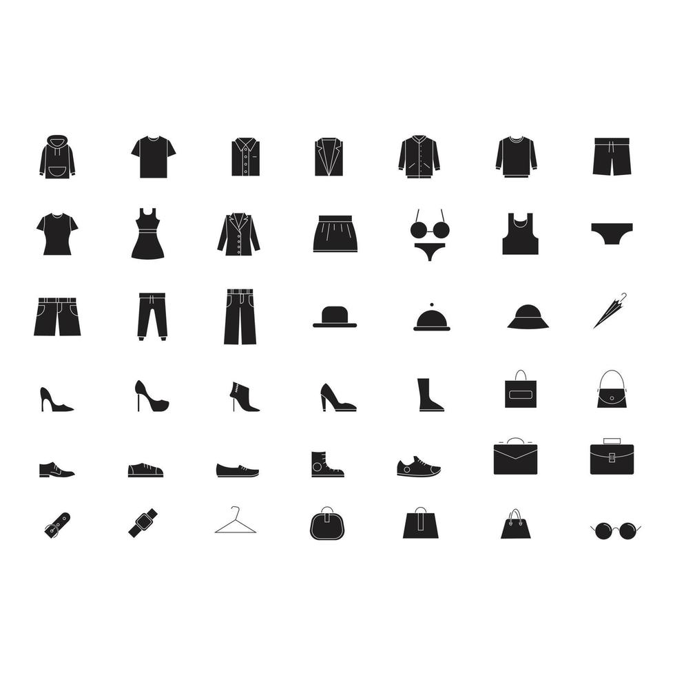 fashion icon set silhouette for symbol icon website presentation vector