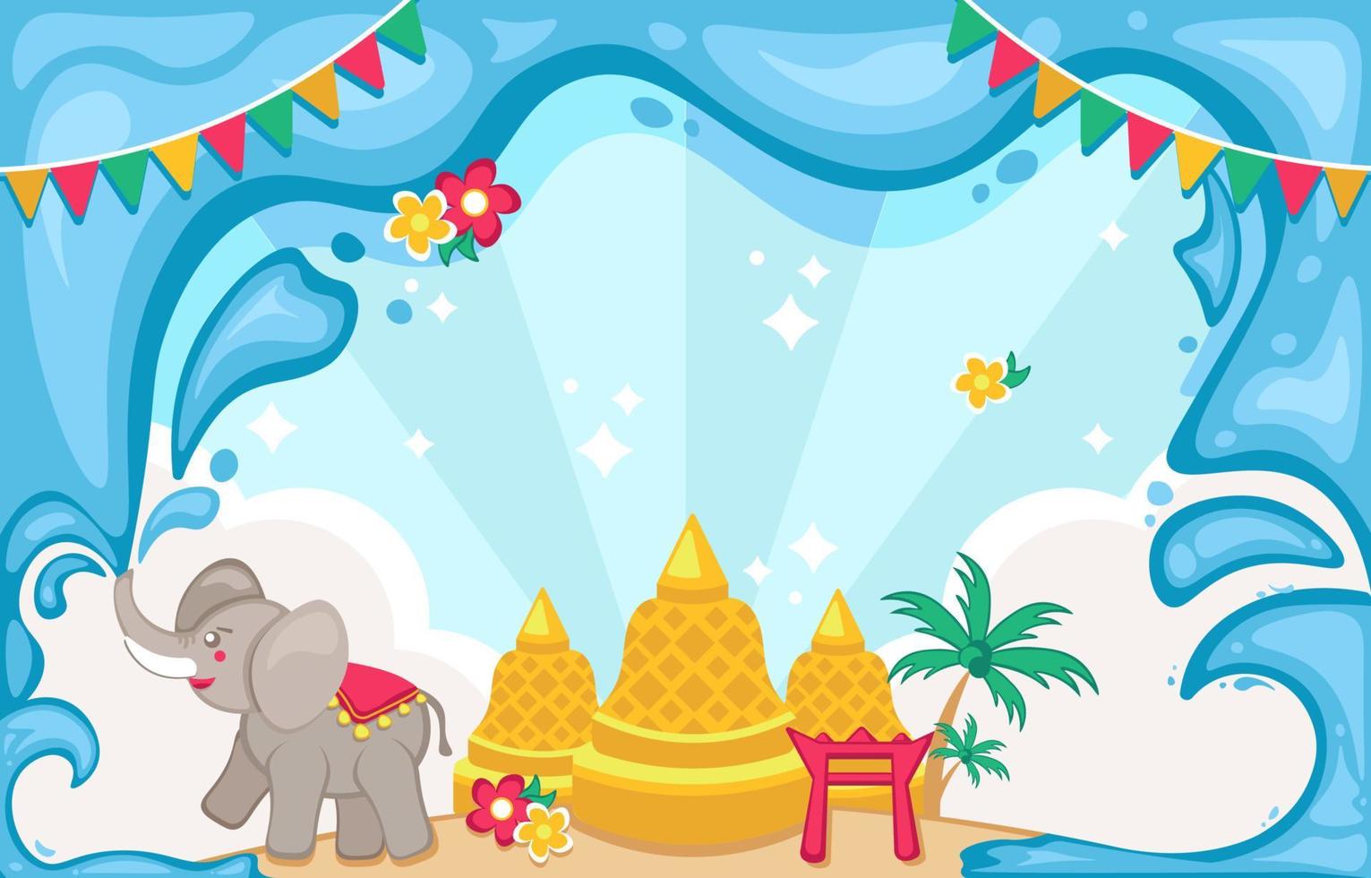 Songkran Festival Background vector