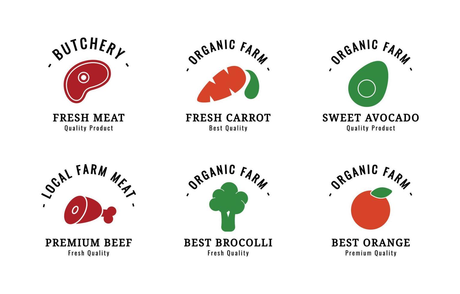 Groceries Logo Set vector