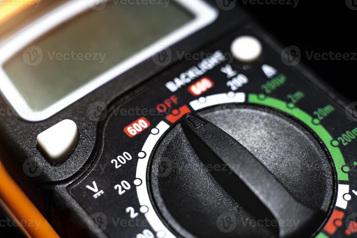 multimeter panel close up macro photo. photo