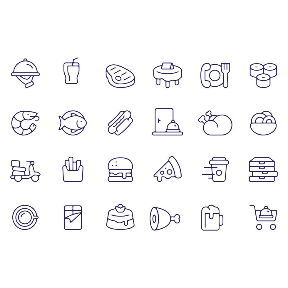 Restaurant line icons vector design