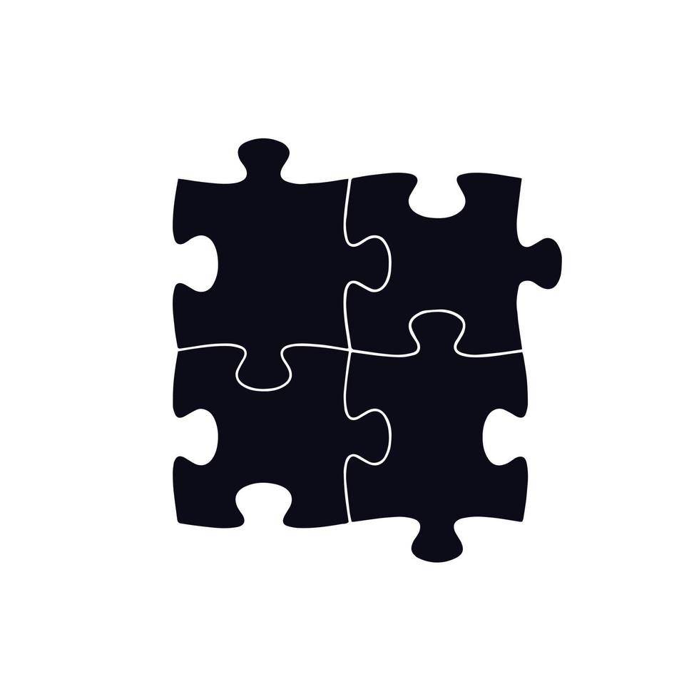 puzzle pieces representing icons vector design