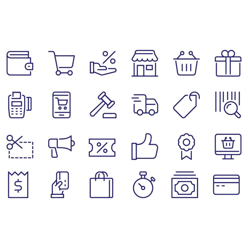 diseño de vectores de iconos de compras