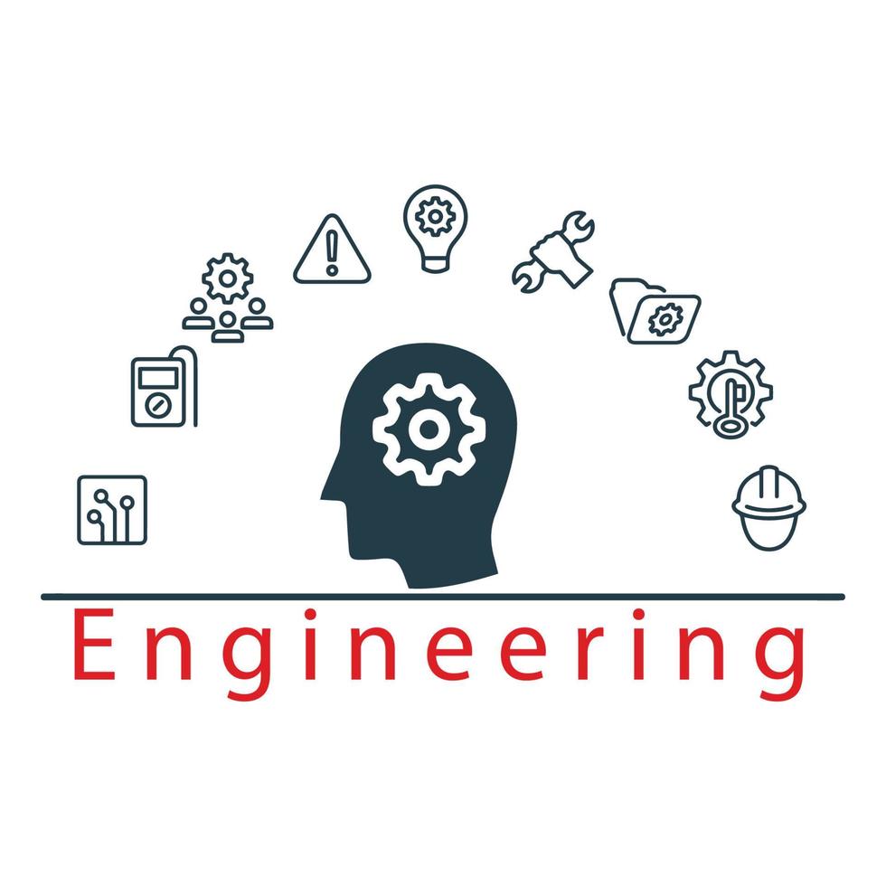 engineering concept icons vector design