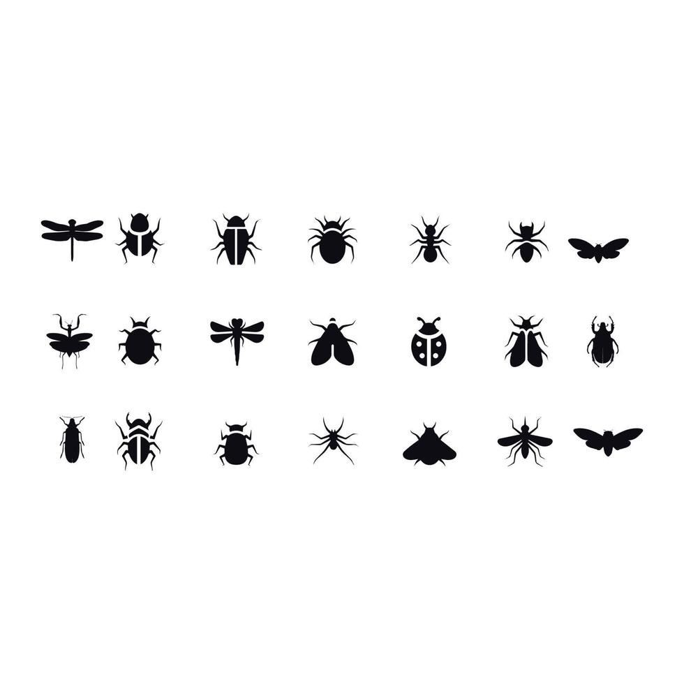 Insect icons set vector design