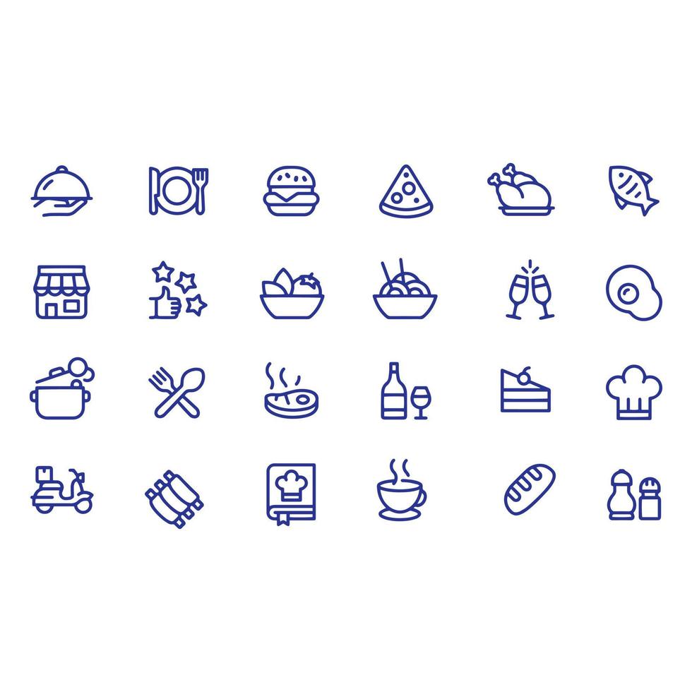 Restaurant Line Icons vector design