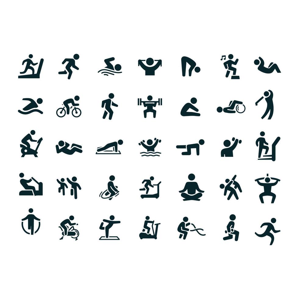 Fitness method icons vector design