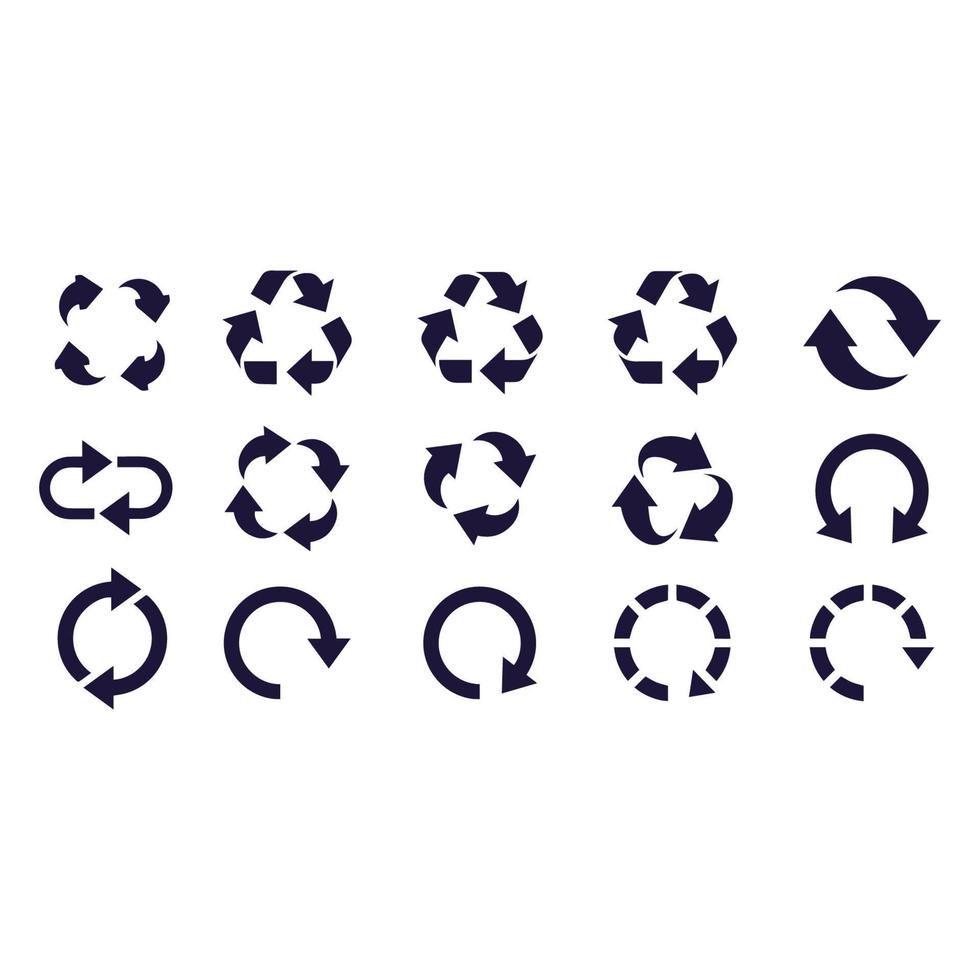 Recycle icons set vector design