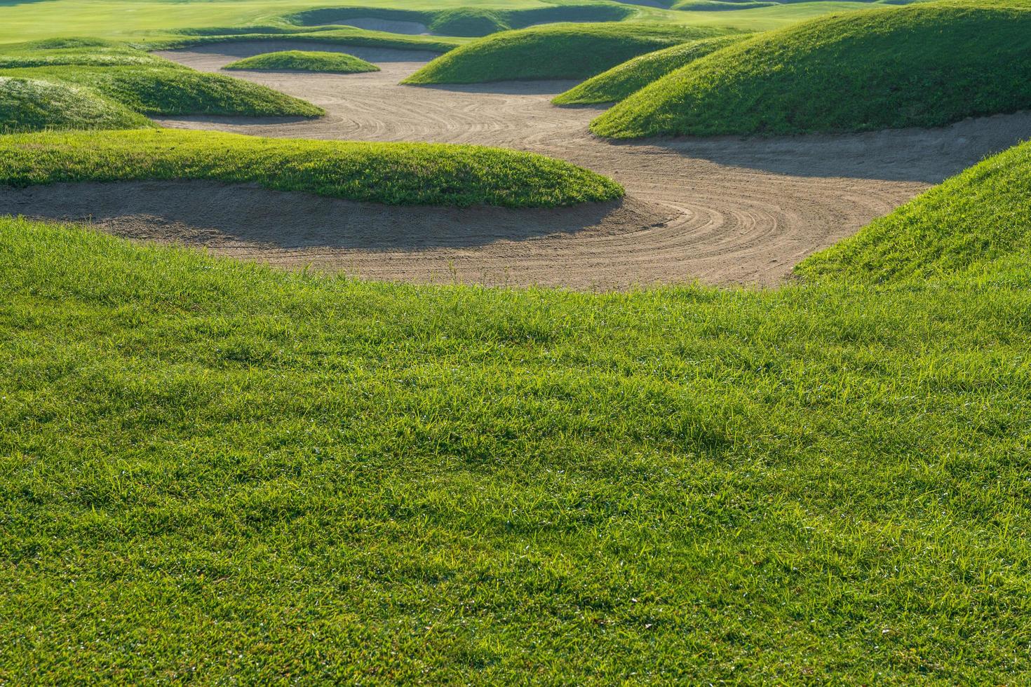 fondo de búnker de arena del campo de golf para el torneo de verano foto