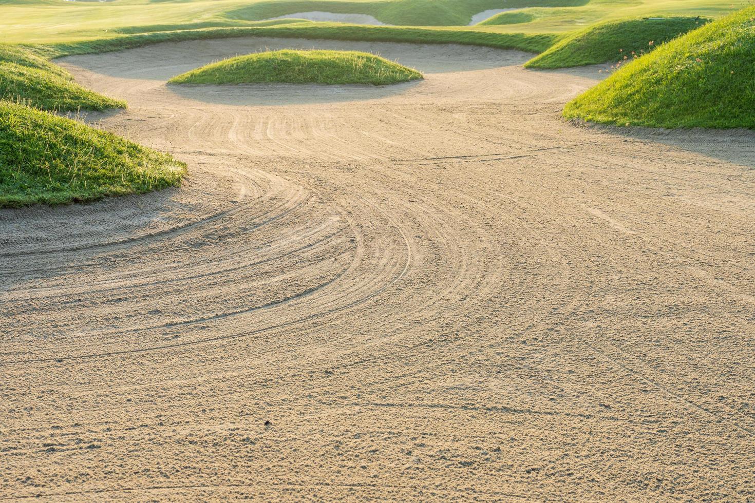 golf course sandpit background,Obstacle bunkers are used for golf tournaments photo