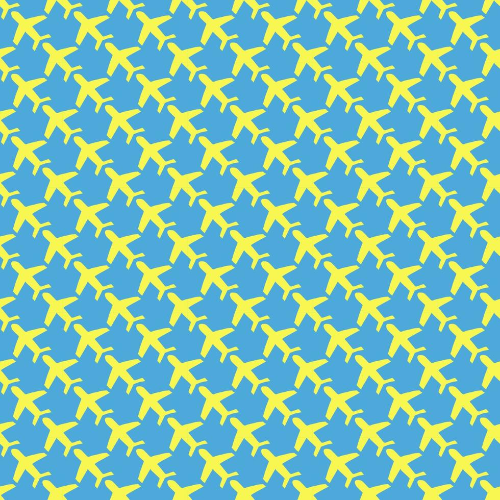 Seamless pattern with airplanes icons. Doodle airplane icons on blue background. Doodle summer travel icons. Summer seamless pattern. travel icons on blue background. Vacation vector pattern