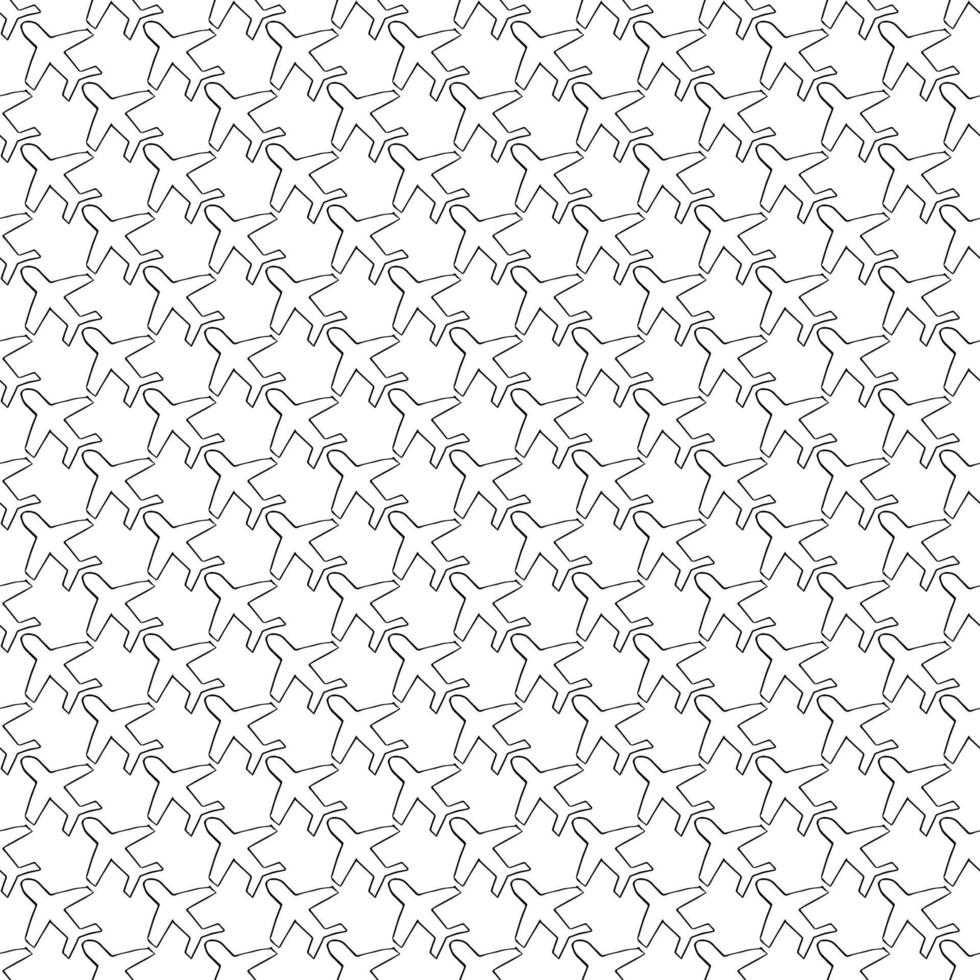 Seamless pattern with airplanes icons. Doodle airplane icons on white background. Doodle summer travel icons. Summer seamless pattern. travel icons on white background. Vacation vector pattern
