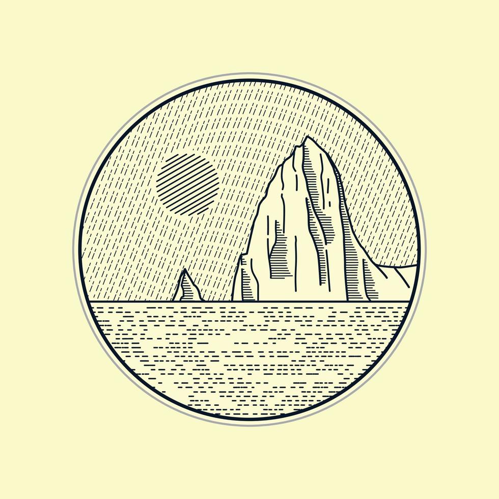 Capitol Reef National Park vector illustration in monoline style