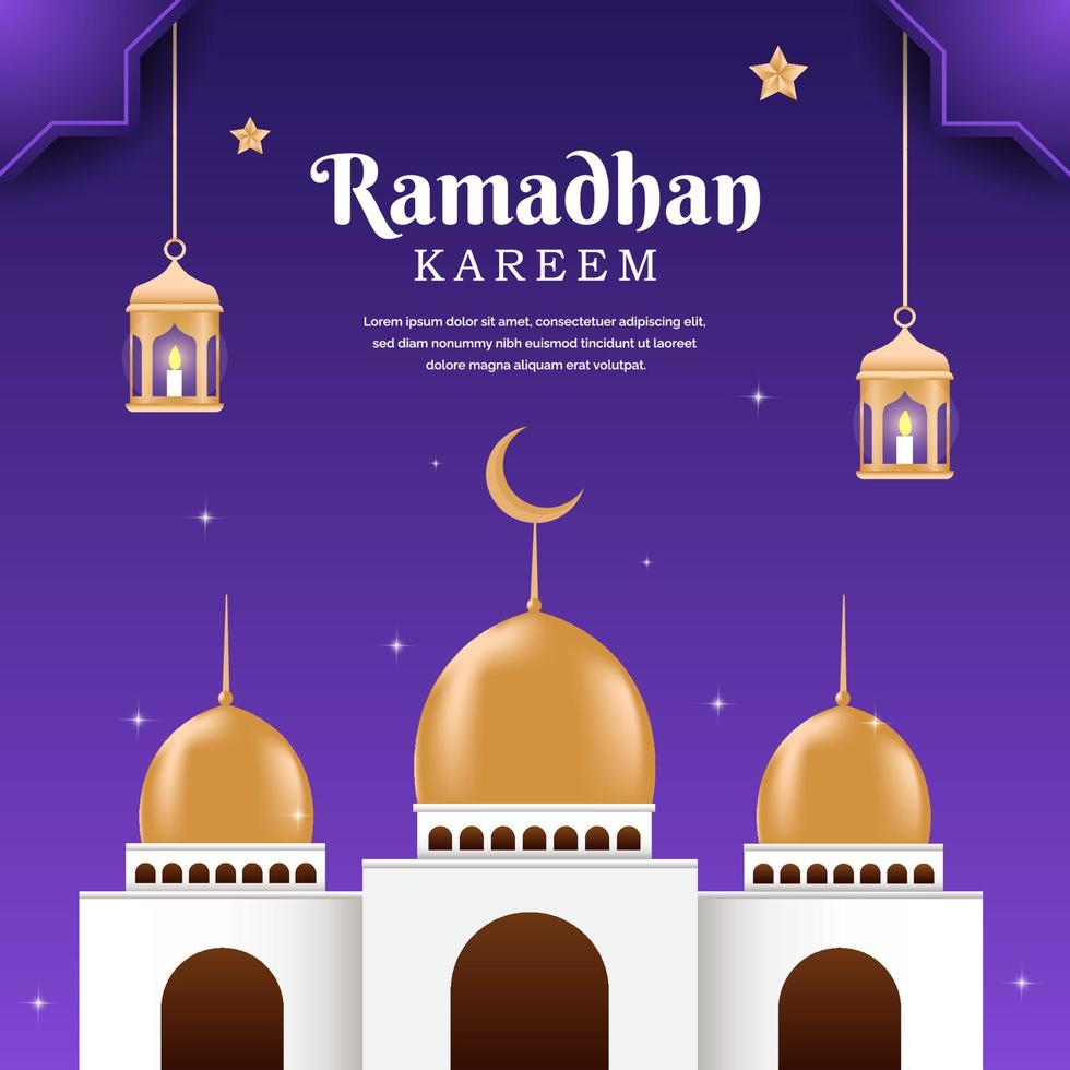 banner de plantilla de publicación de redes sociales de ramadán, fondo cuadrado editable para publicación en redes sociales vector