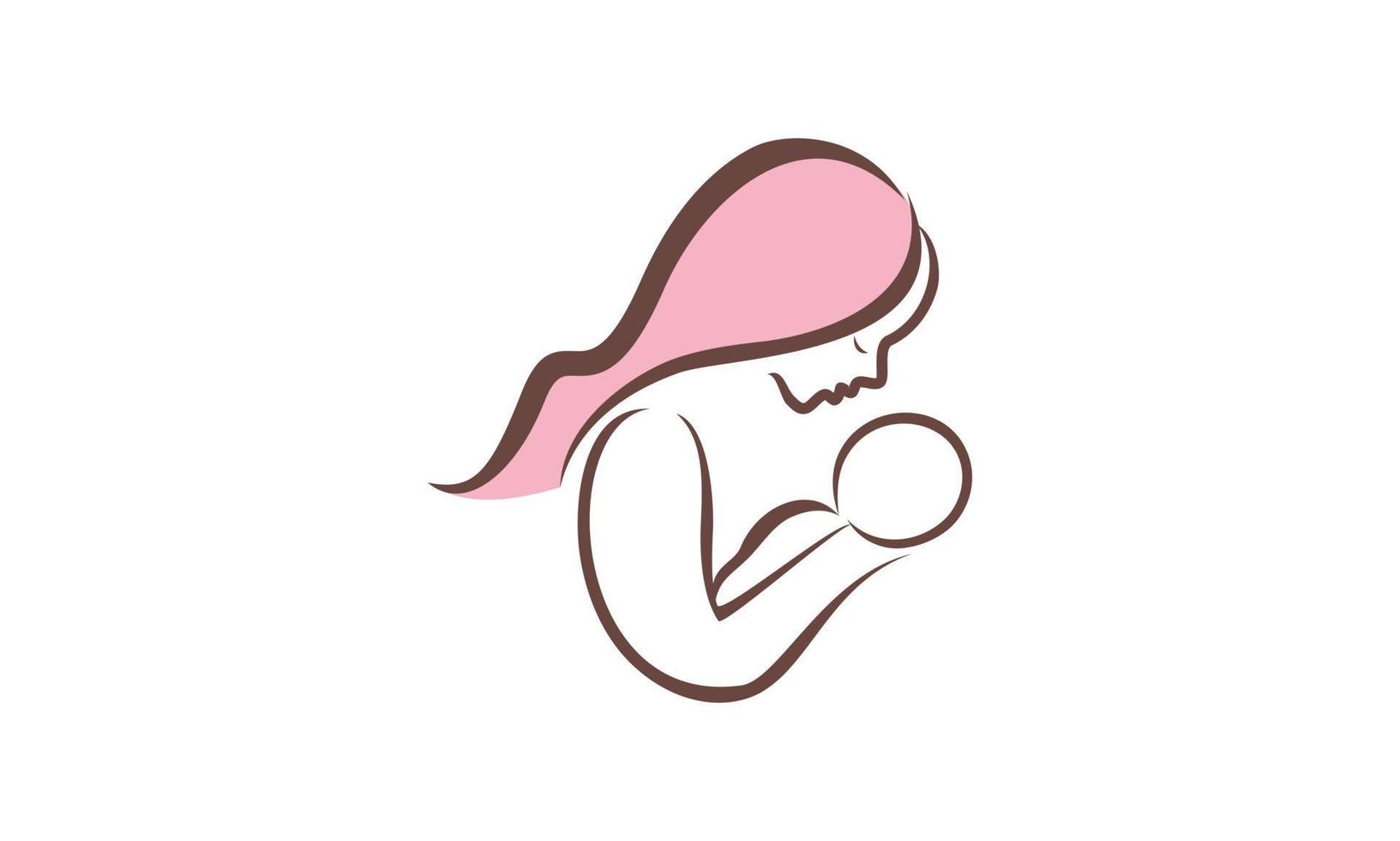 madre con su bebé, logo del día de la madre vector