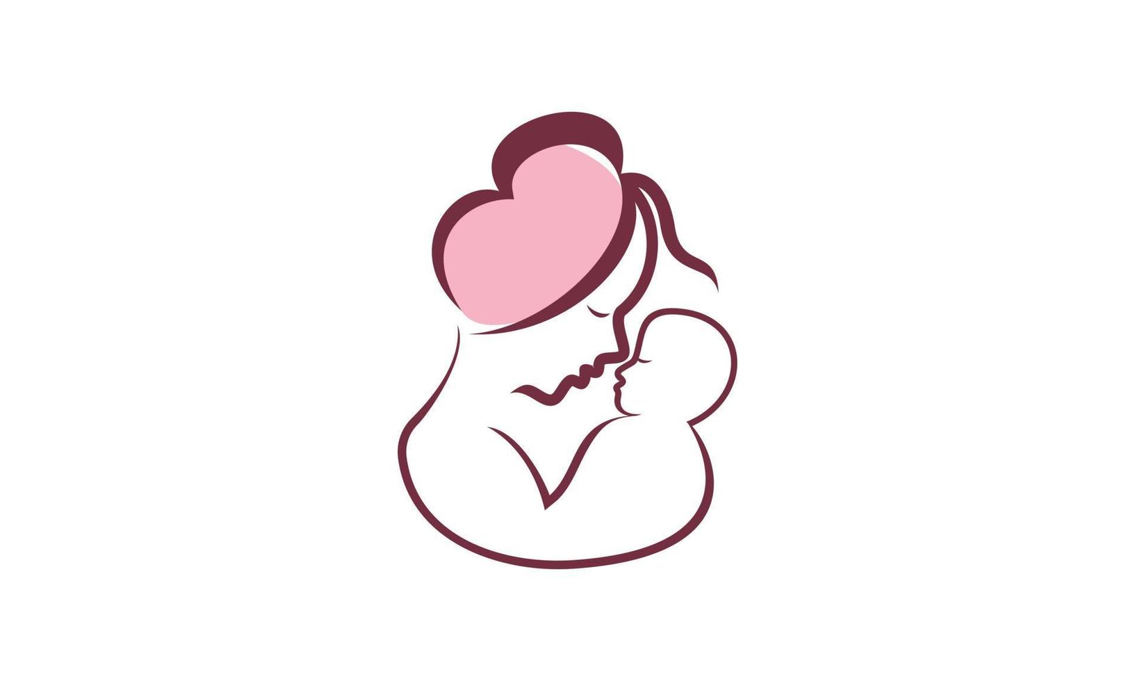 Mother with her baby, mother's day logo vector
