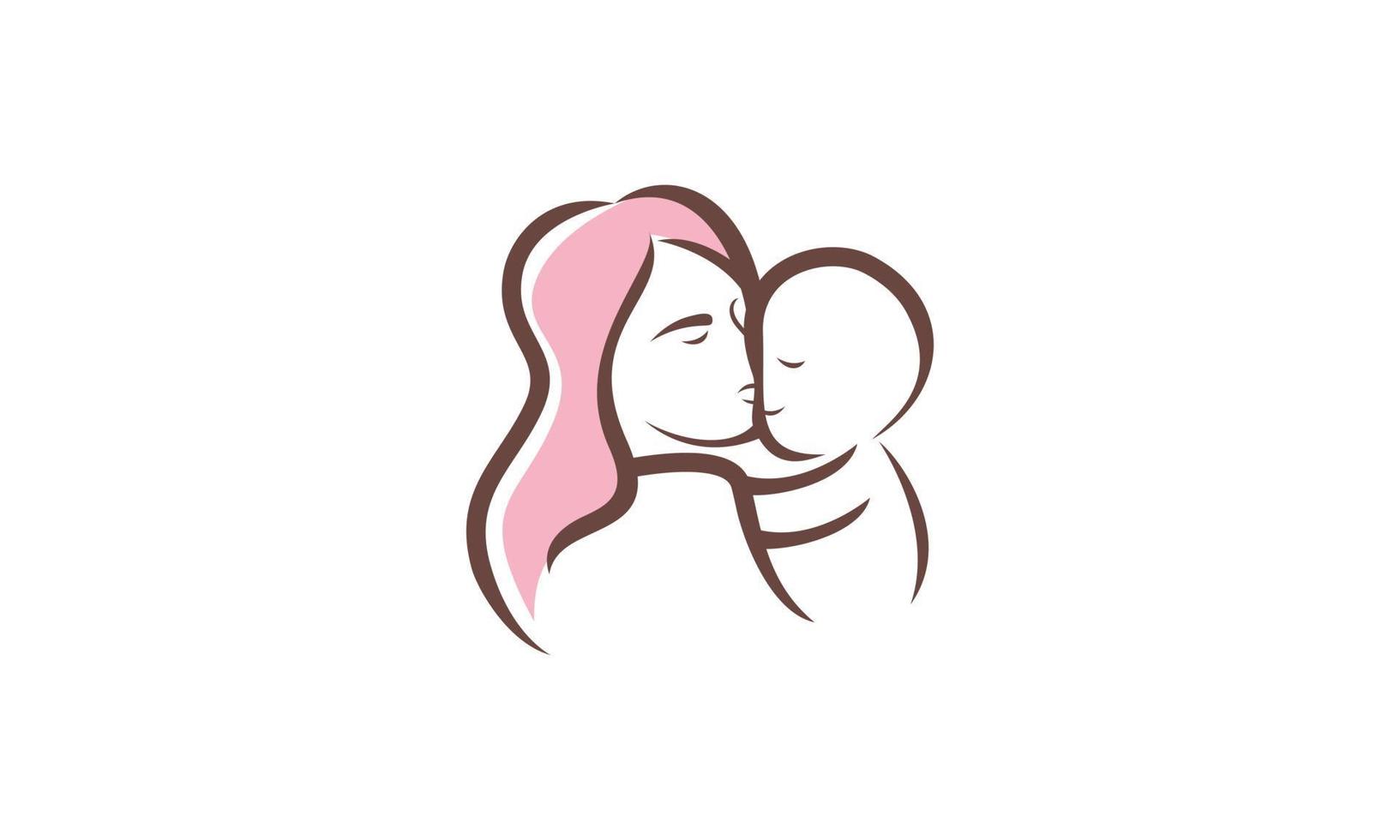 Mother with her baby, mother's day logo vector