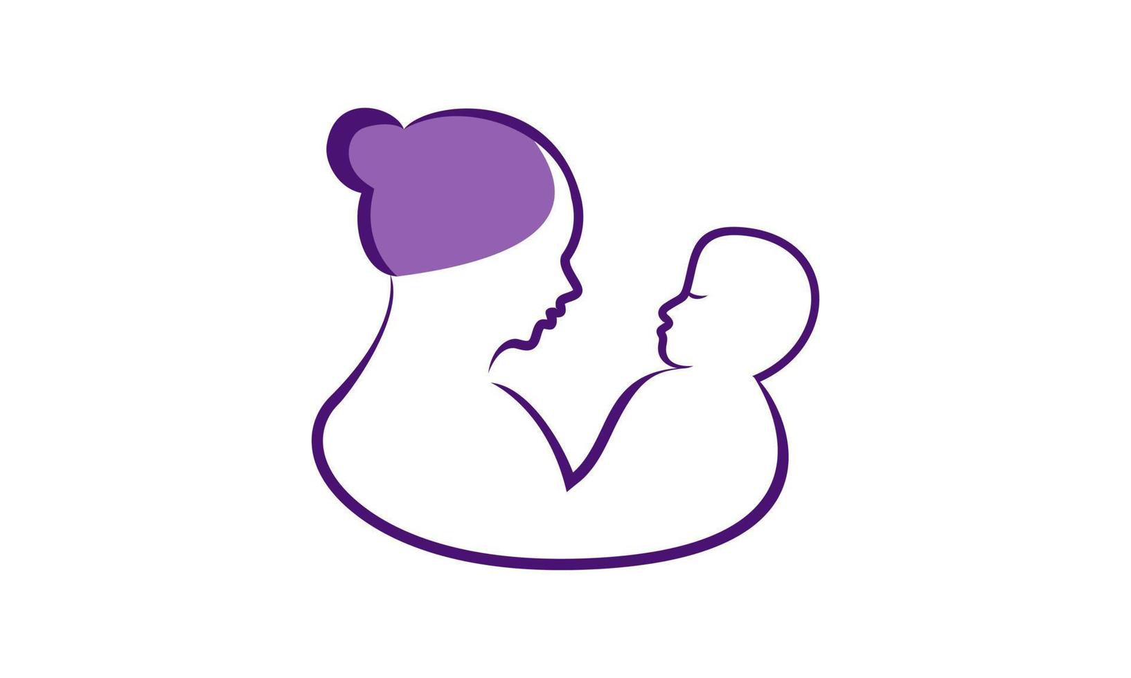 Mother with her baby, mother's day logo vector