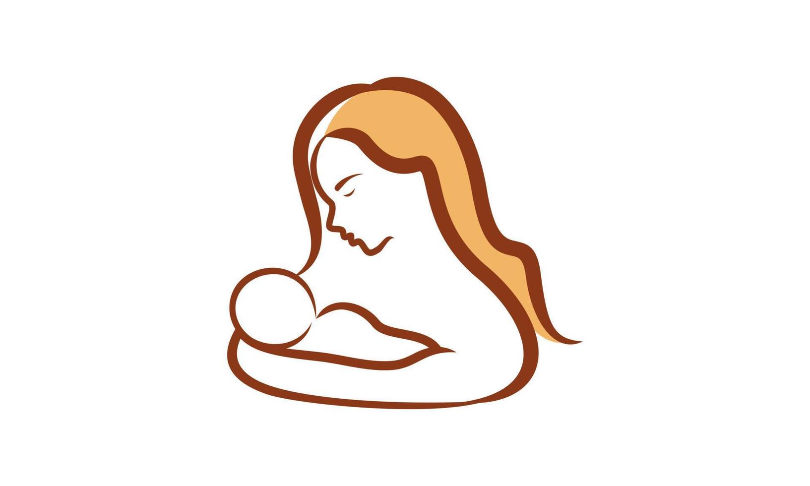 Mother with her baby, mother's day logo vector