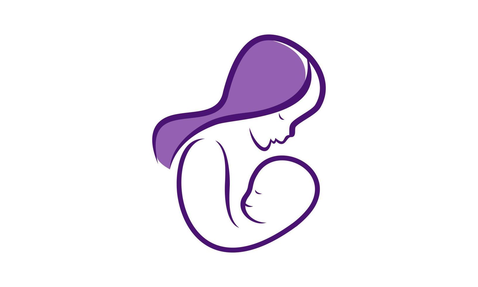 Mother with her baby, mother's day logo vector