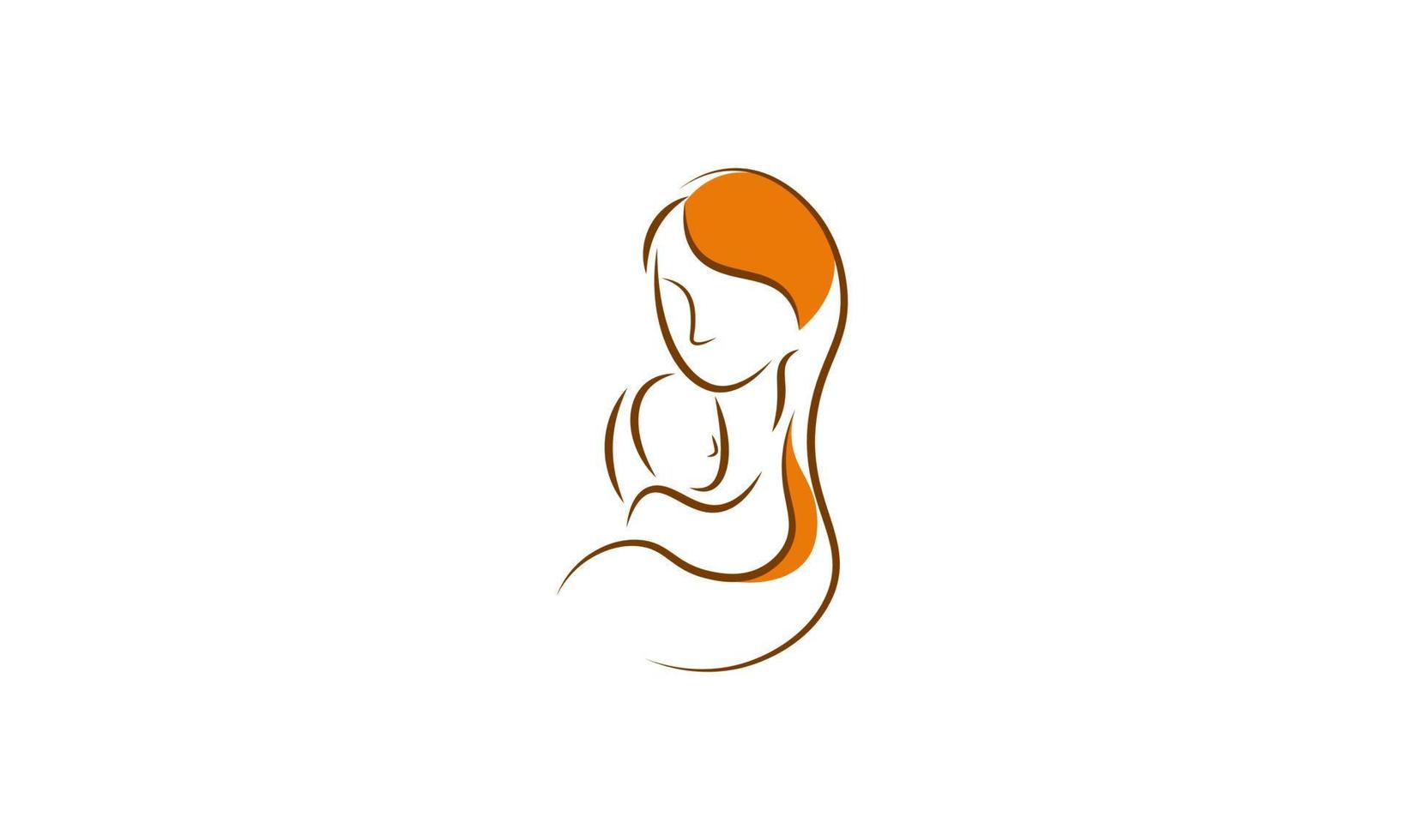 Mother with her baby, mother's day logo vector