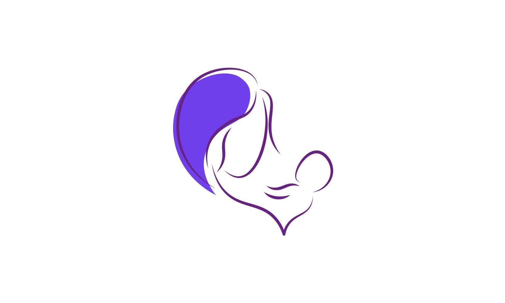 Mother with her baby, mother's day logo vector