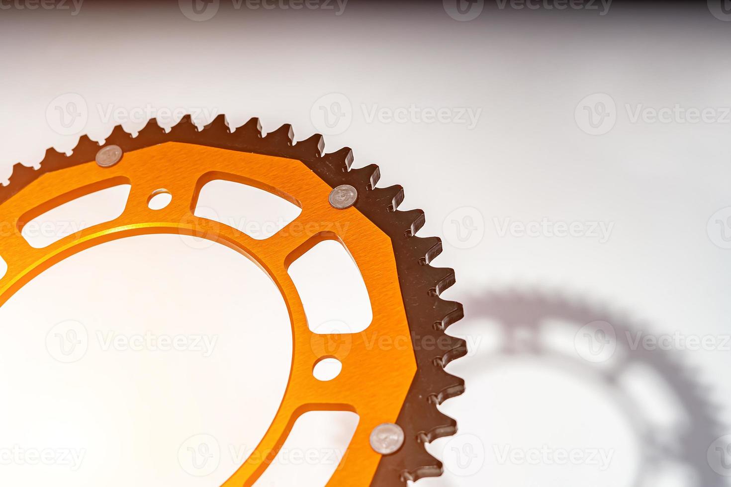 The rear star of the motorcycle of orange color close up photo