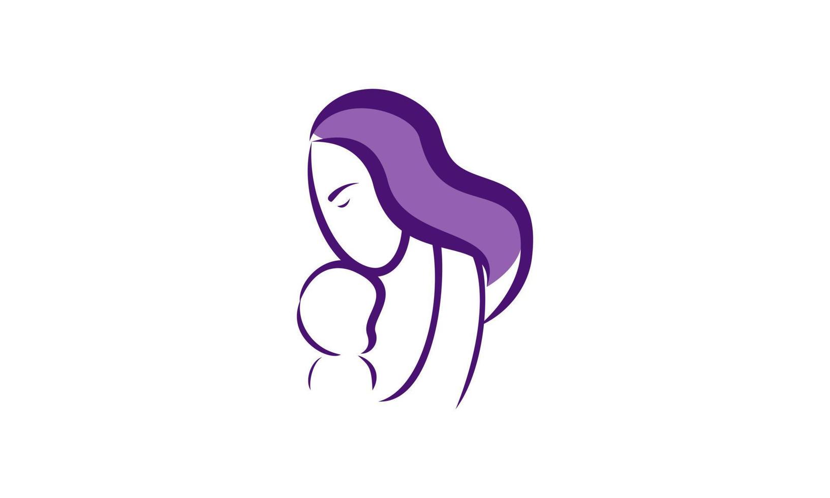 Mother with her baby, mother's day logo vector