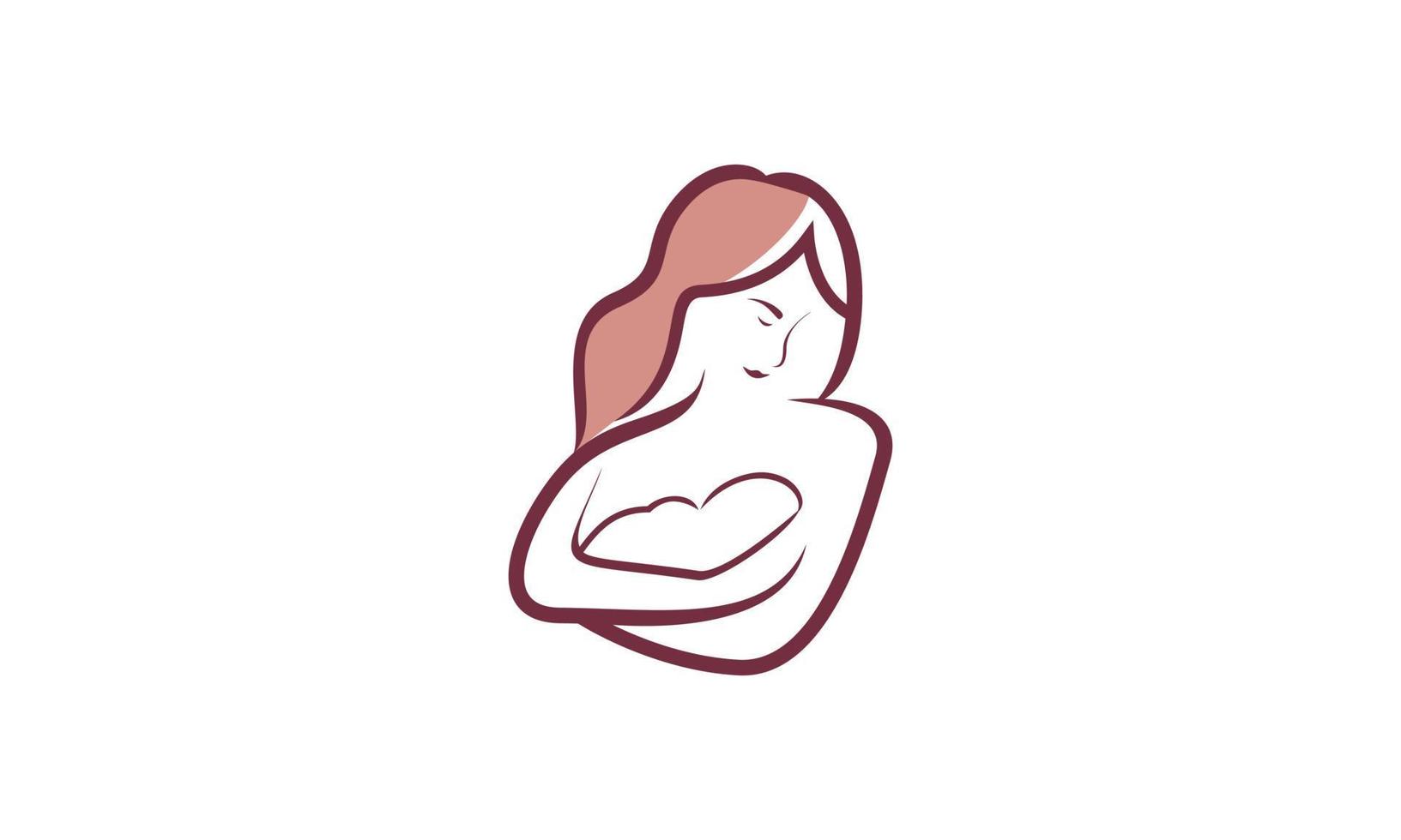 Mother with her baby, mother's day logo vector
