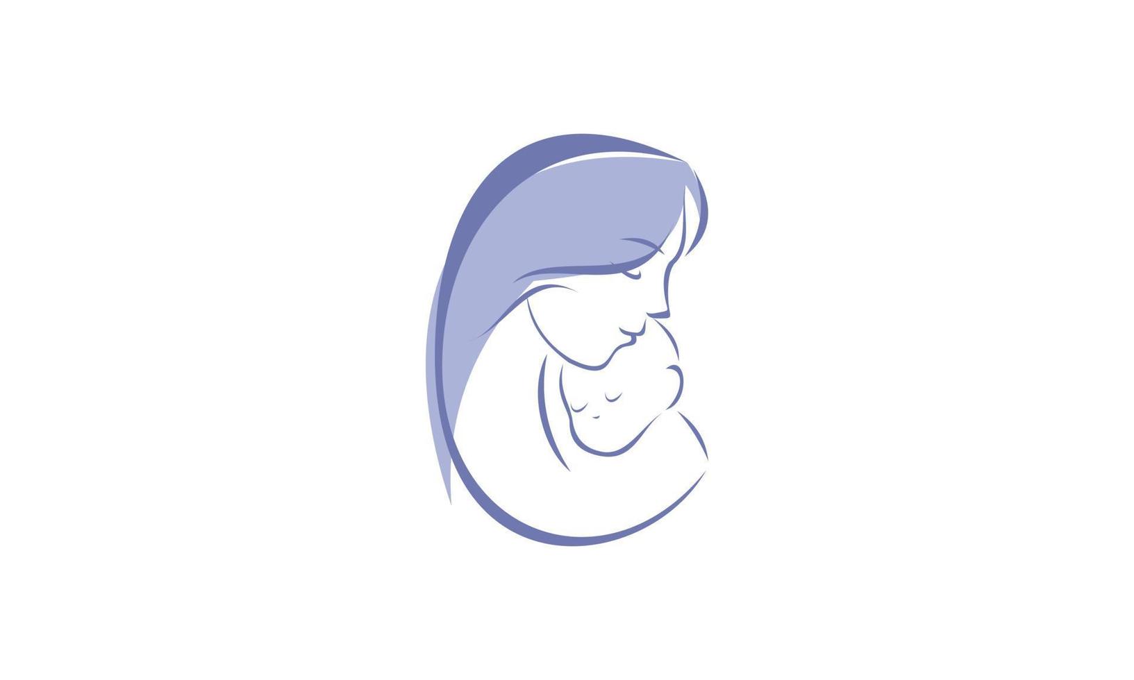 Mother with her baby, mother's day logo vector