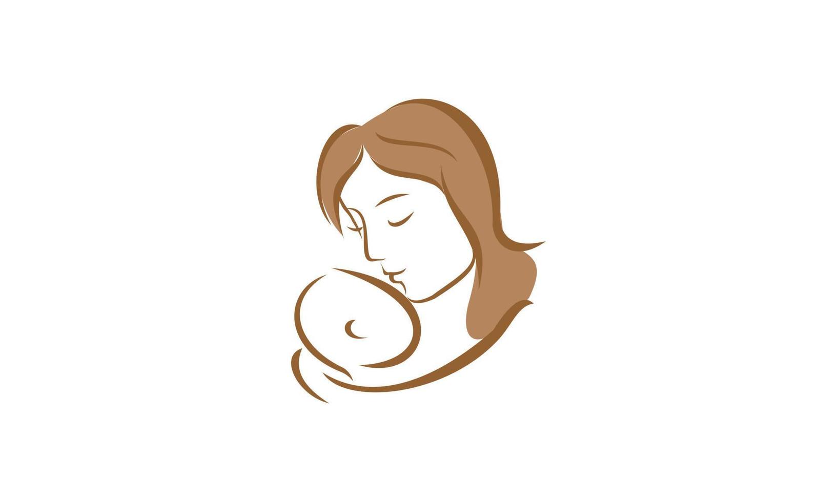 Mother with her baby, mother's day logo vector