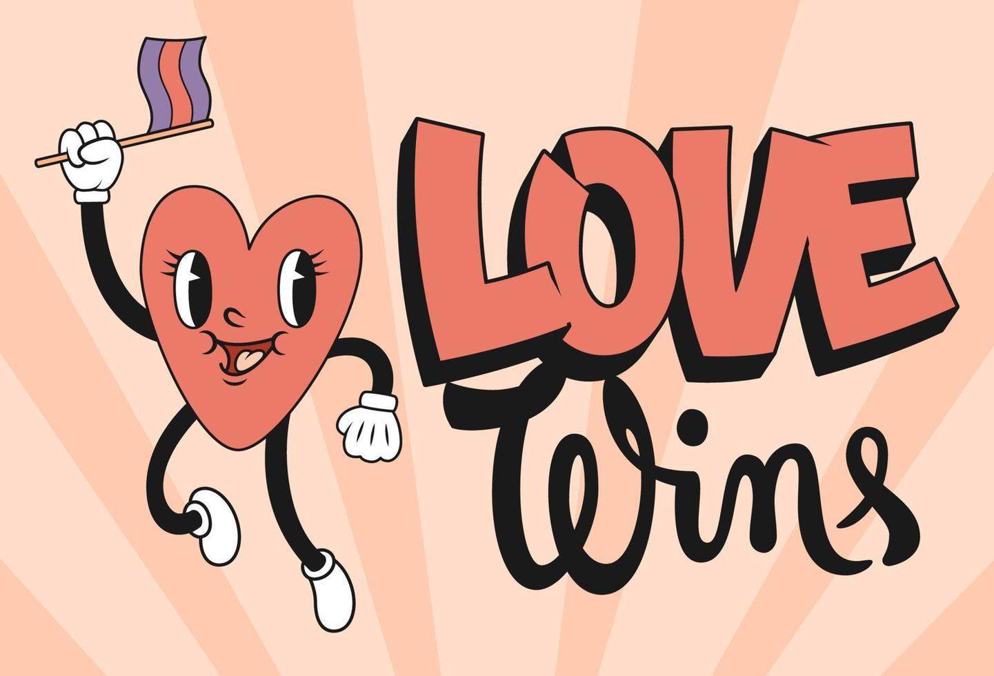 Love Wins banner with heart vector