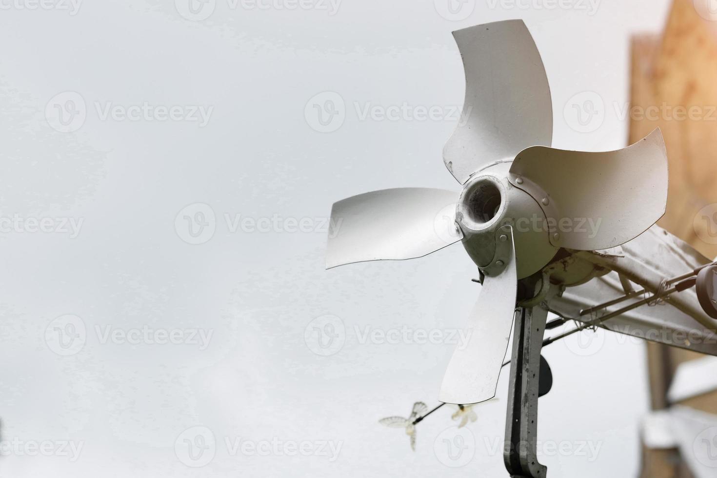 hand-made wind generator close-up, free energy photo