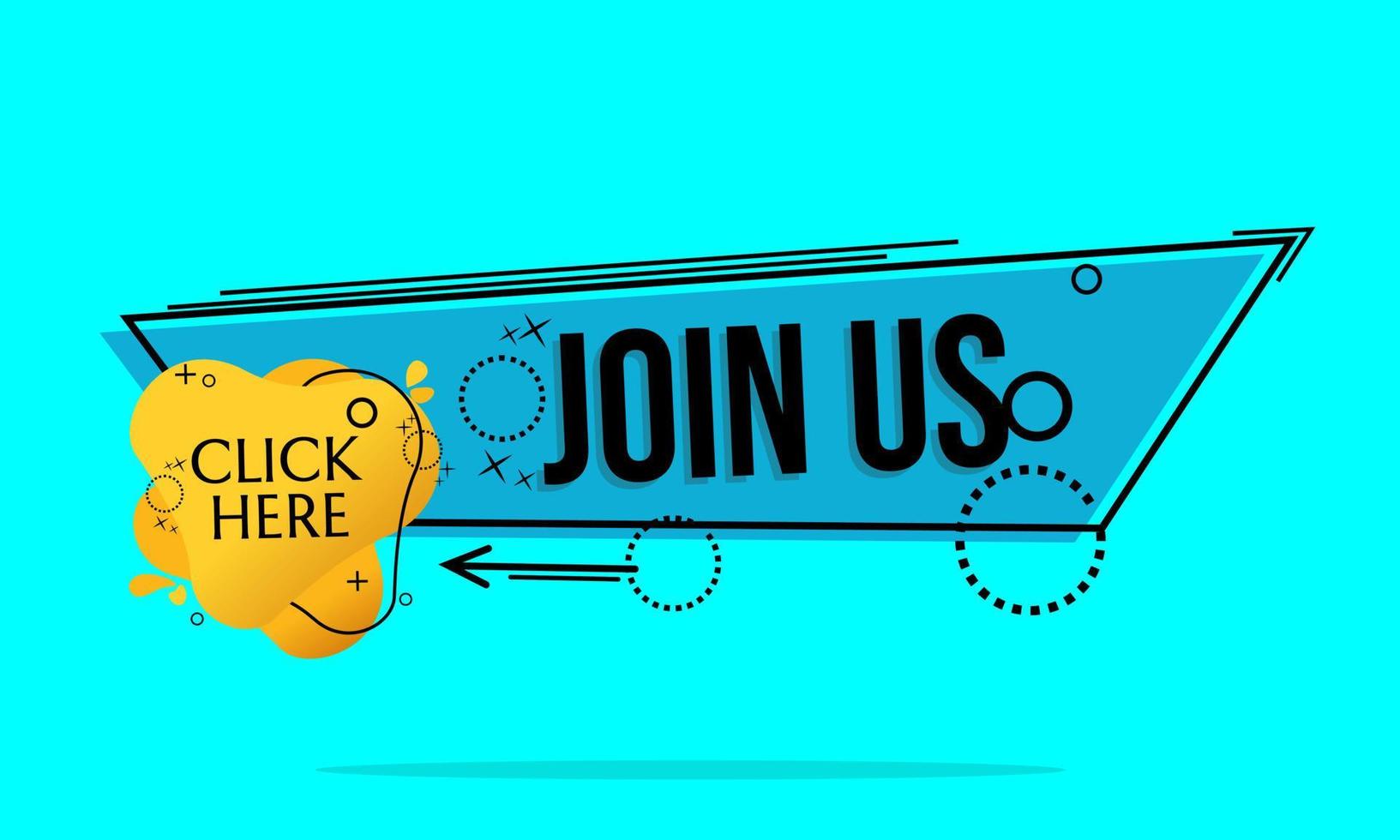 recruitment banner with join us text and blue background. used for advertising badges, posters and websites vector