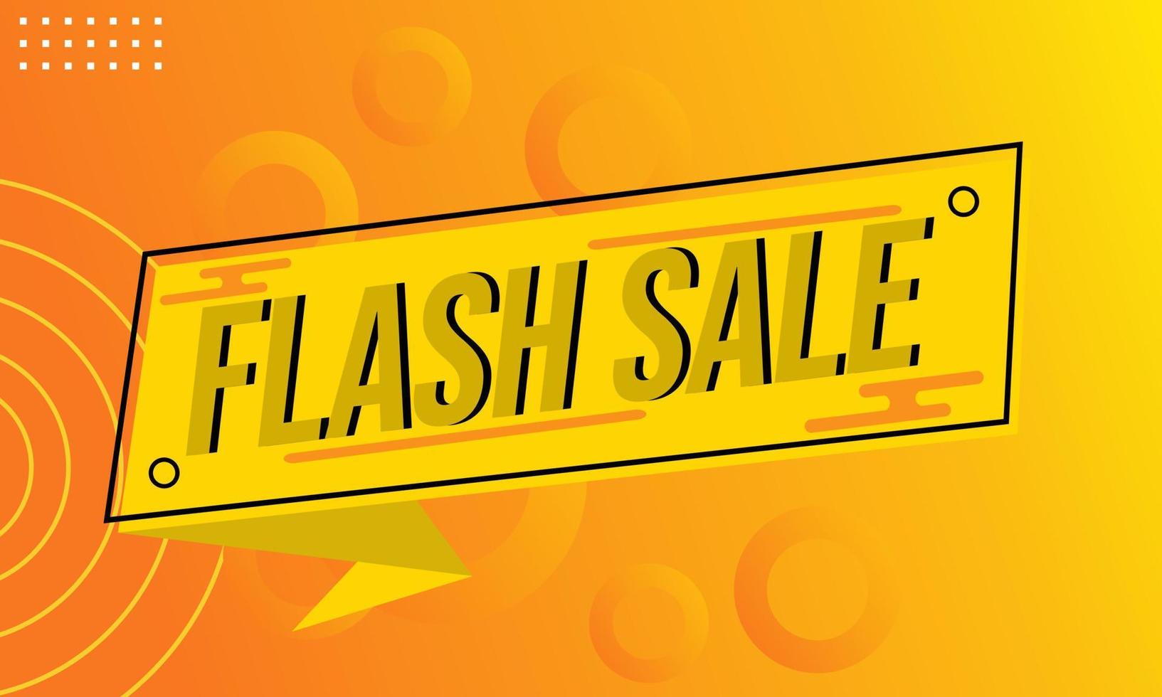 yellow flash sale banner on a memphis style background. suitable for advertising badges, websites and posters vector