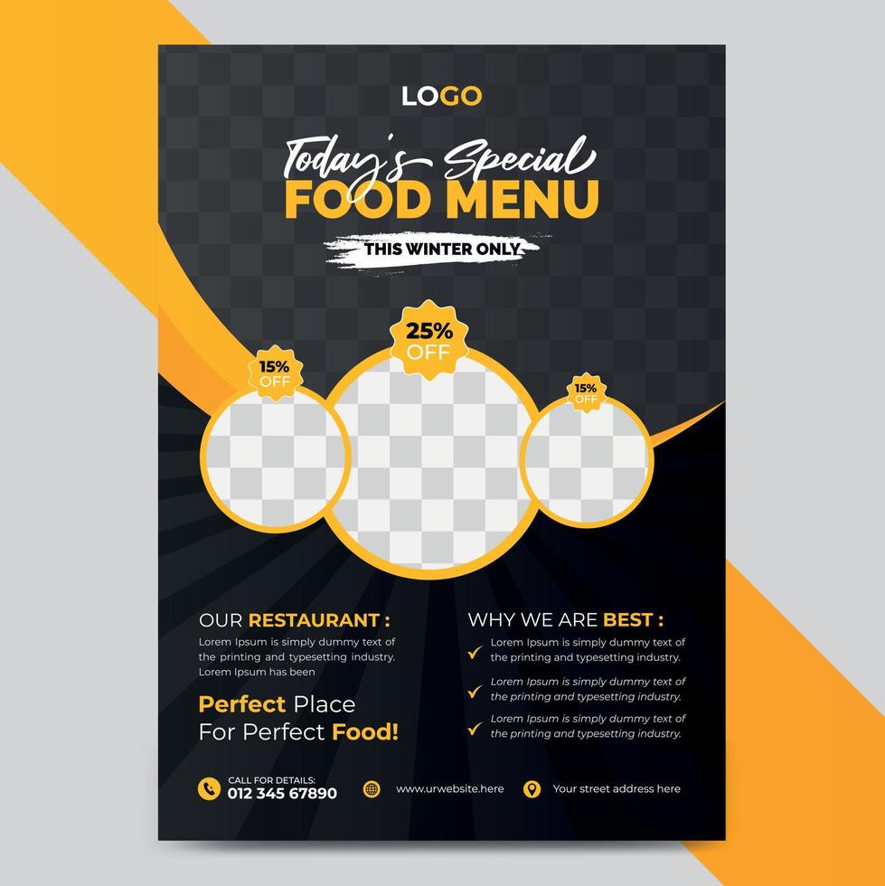 Modern Food flyer design vector template