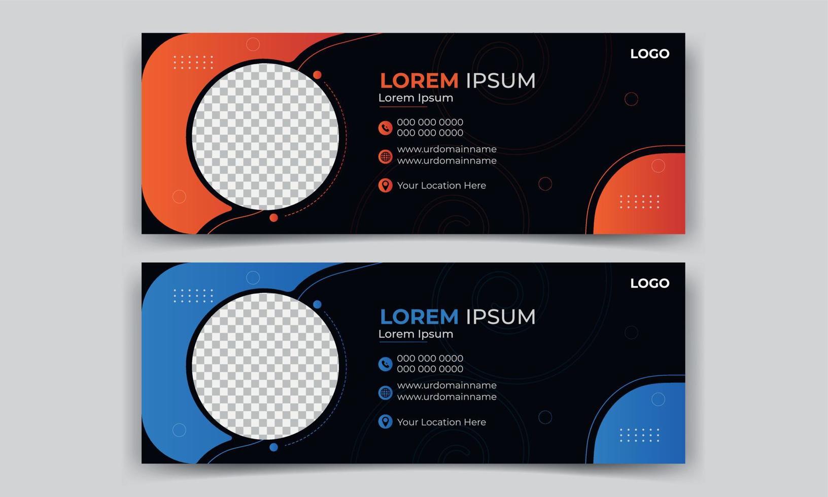 Email Signature Design Template with two color vector