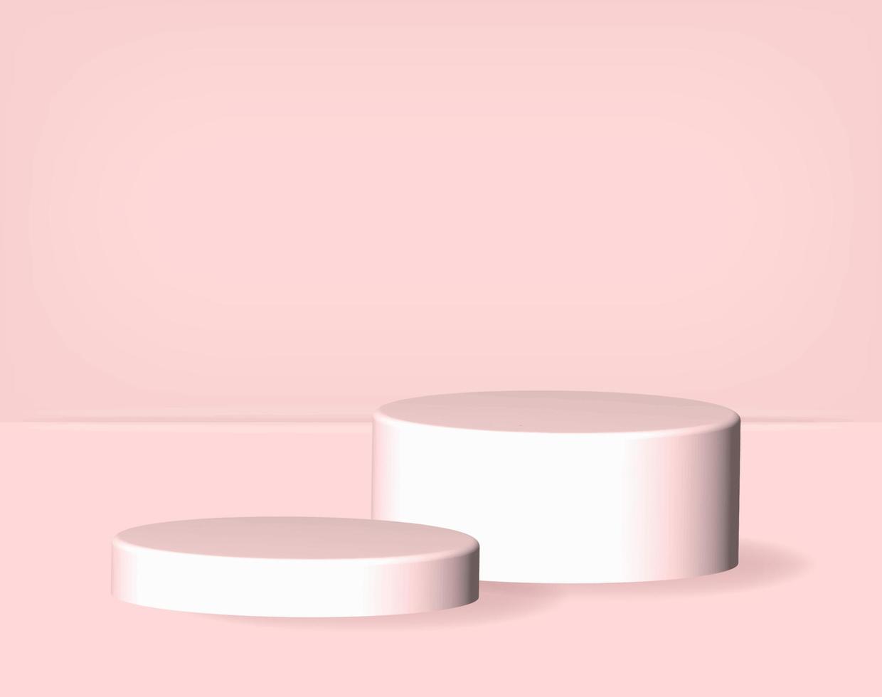 Geometric shape podium on pink background for copy space, Abstract minimal studio 3d object, Simple Mockup Space, product design showcase pedestal, vector illustration