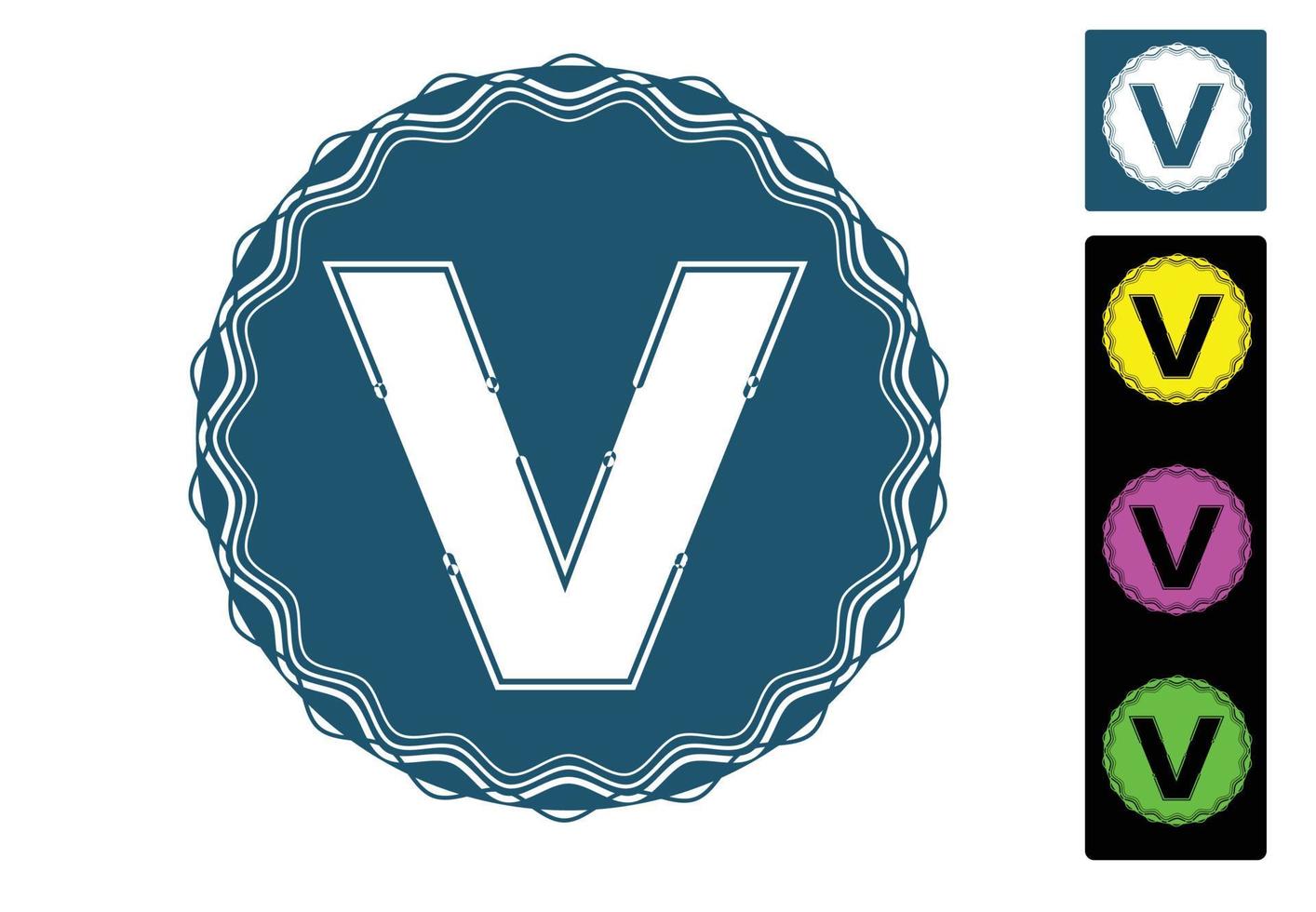 v carta nueva plantilla de diseño de logotipo e icono vector