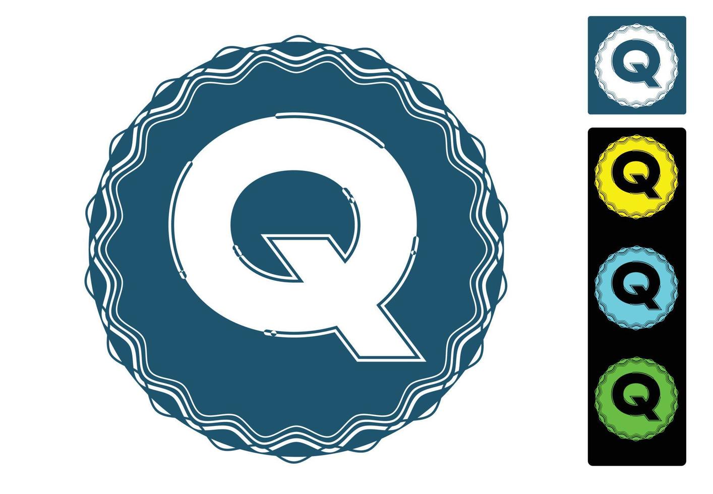 plantilla de diseño de icono y logotipo de letra q nueva vector