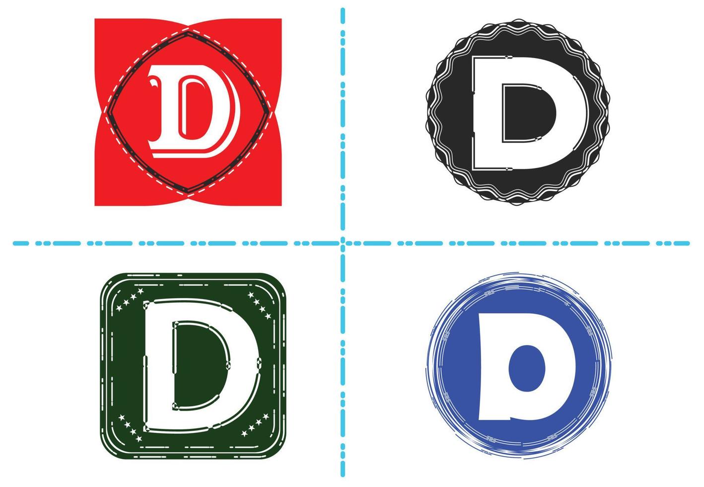 D letter new logo and icon design template vector