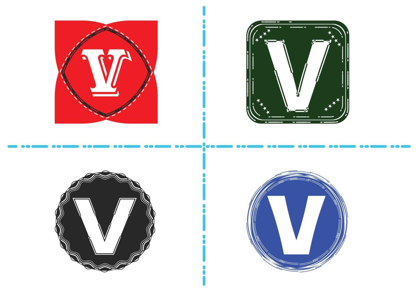 v carta nueva plantilla de diseño de logotipo e icono vector