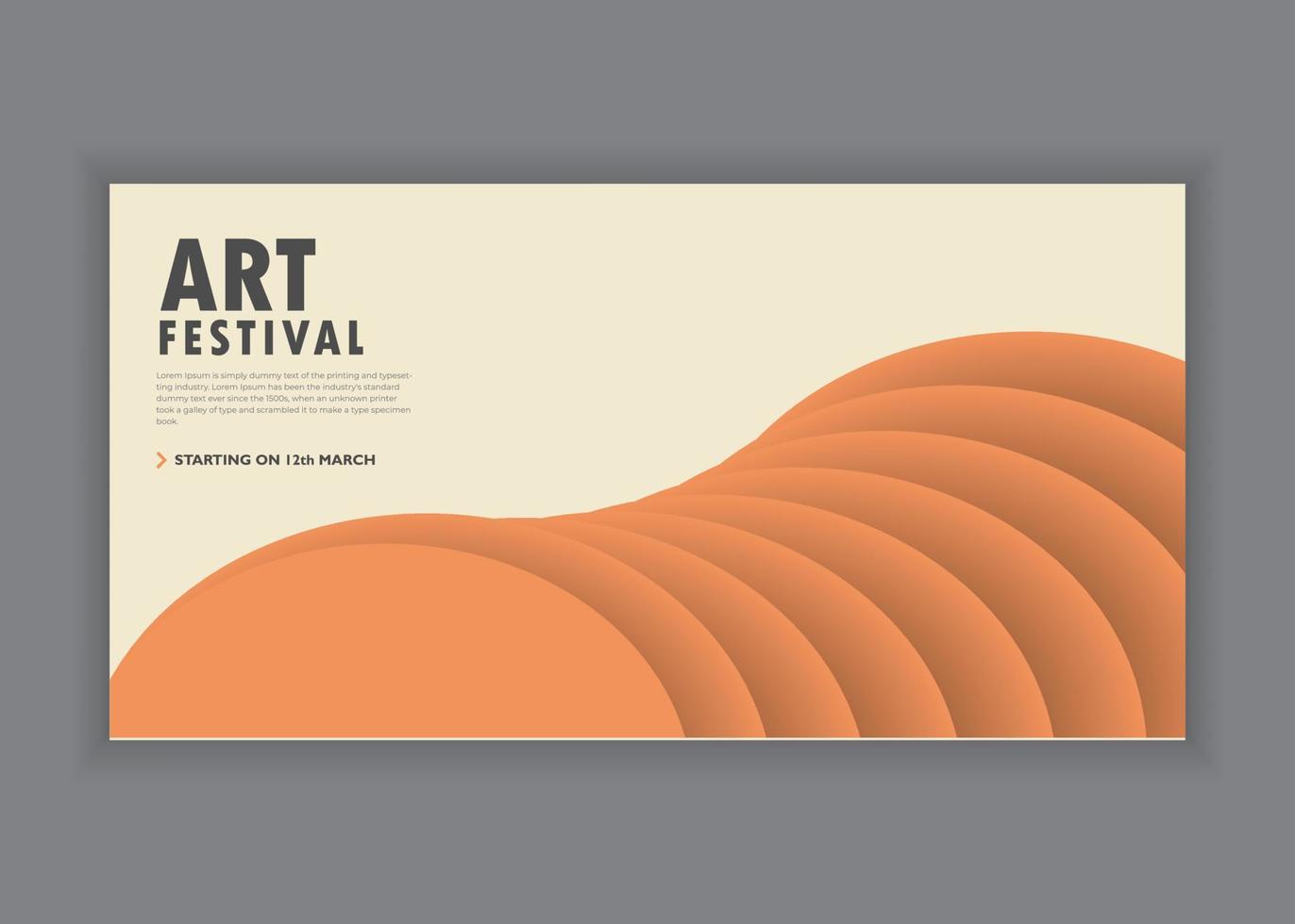 festival de arte plantilla de diseño de banner horizontal abstracto vector premium