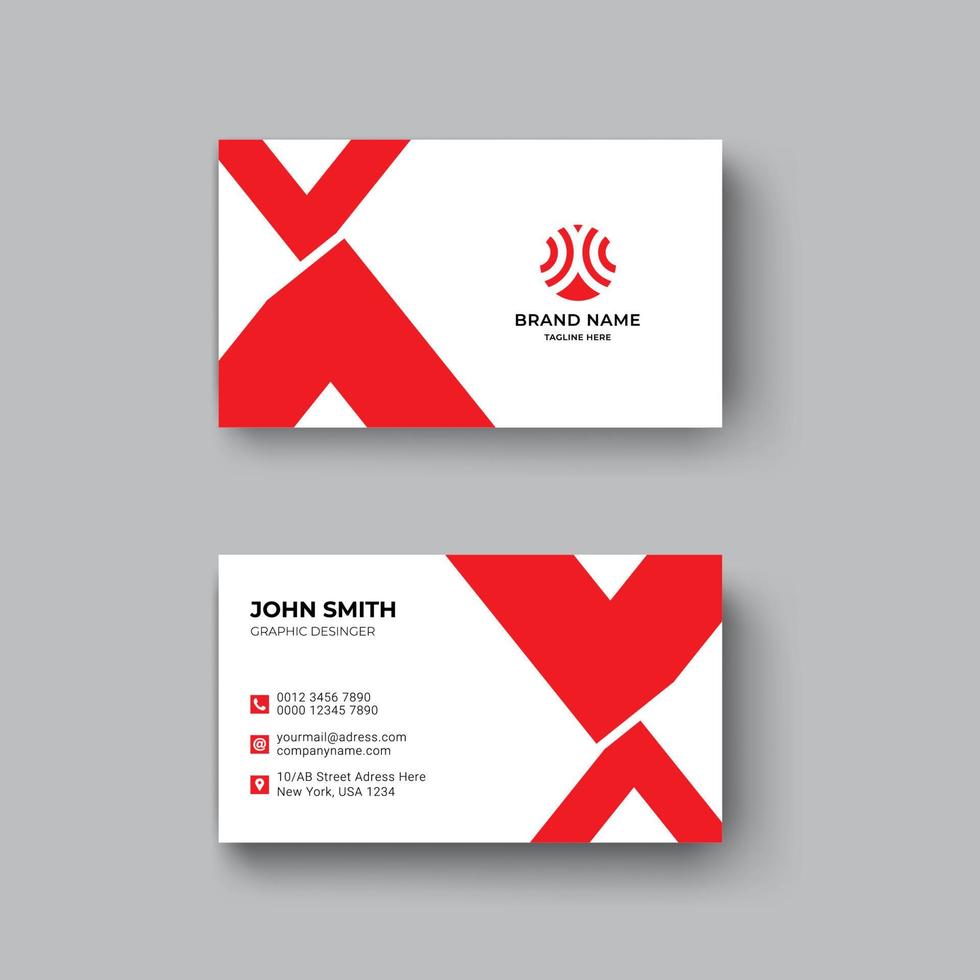 Elegant corporate red colour business card design template vector