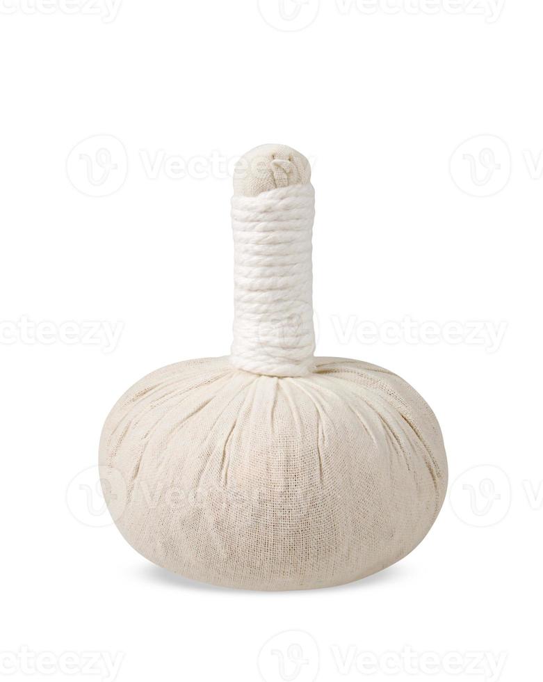 Spa herbal compress ball isolated on white background. photo