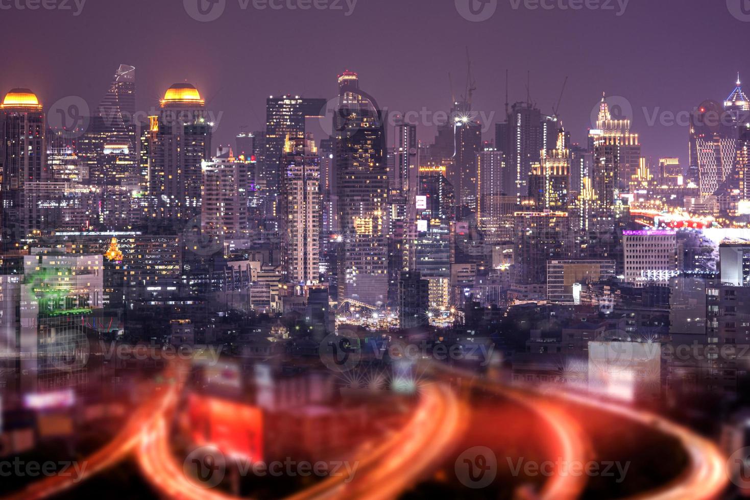 City view of Bangkok modern office business building in business zone at Bangkok,Thailand. Bangkok is the capital of Thailand and also the most populated city in Thailand. photo