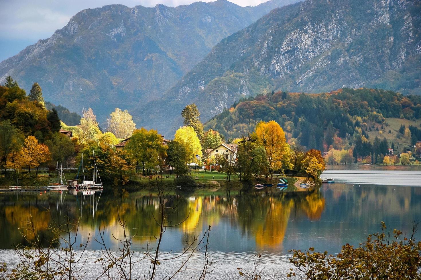 Scenic Autumn View over Lago d'Idro Italy photo