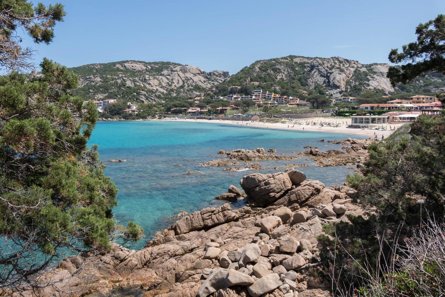 The beach at Baja Sardinia in Sardinia on May 18, 2015. photo