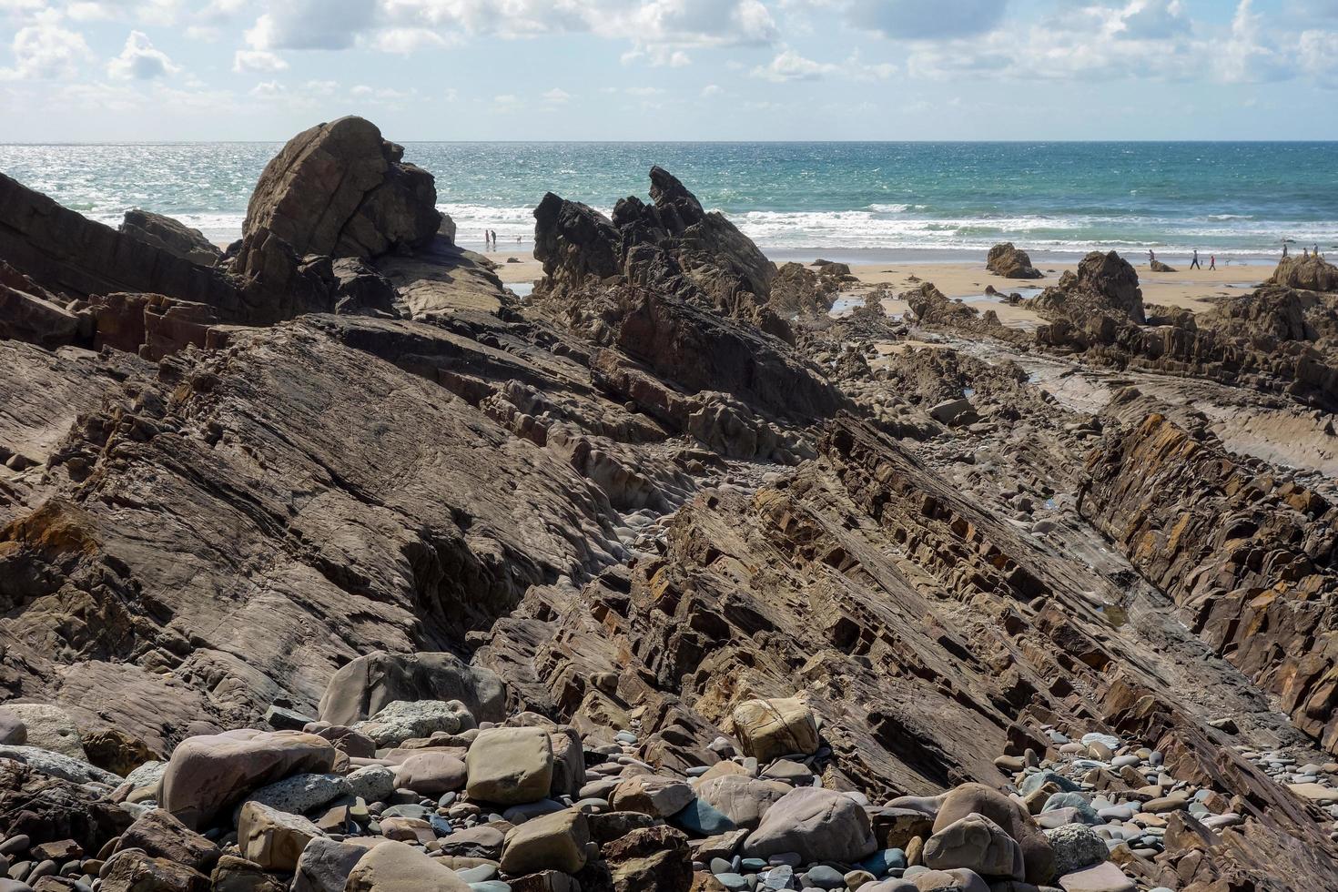 Rocky coastline near Bude photo