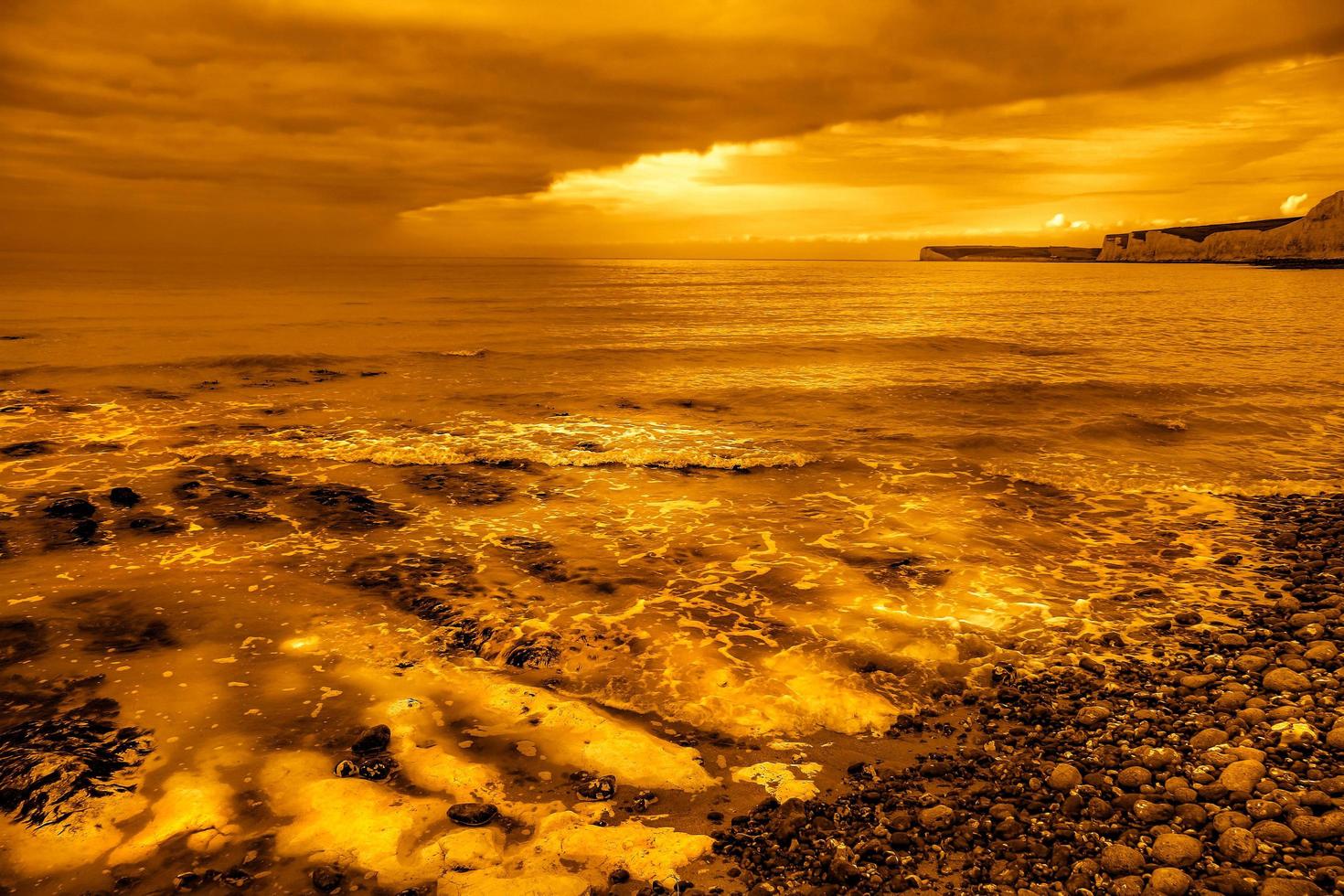 The beach at the Birling Gap looking towards Seaford photo